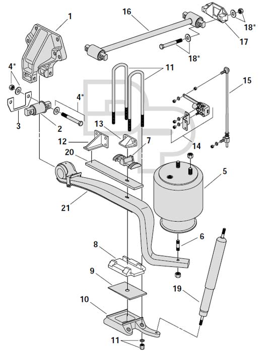Kenworth - Air Glide 210-400L New Low Air Leaf (2003+)